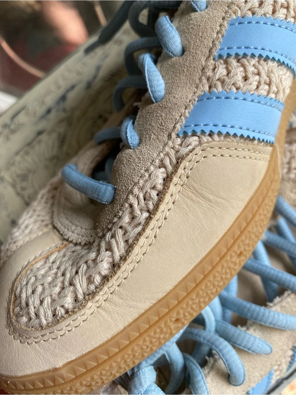 Adidas Handball Spezial Ivory/Baby Blue - CUTE!!! - Picture 9 of 10